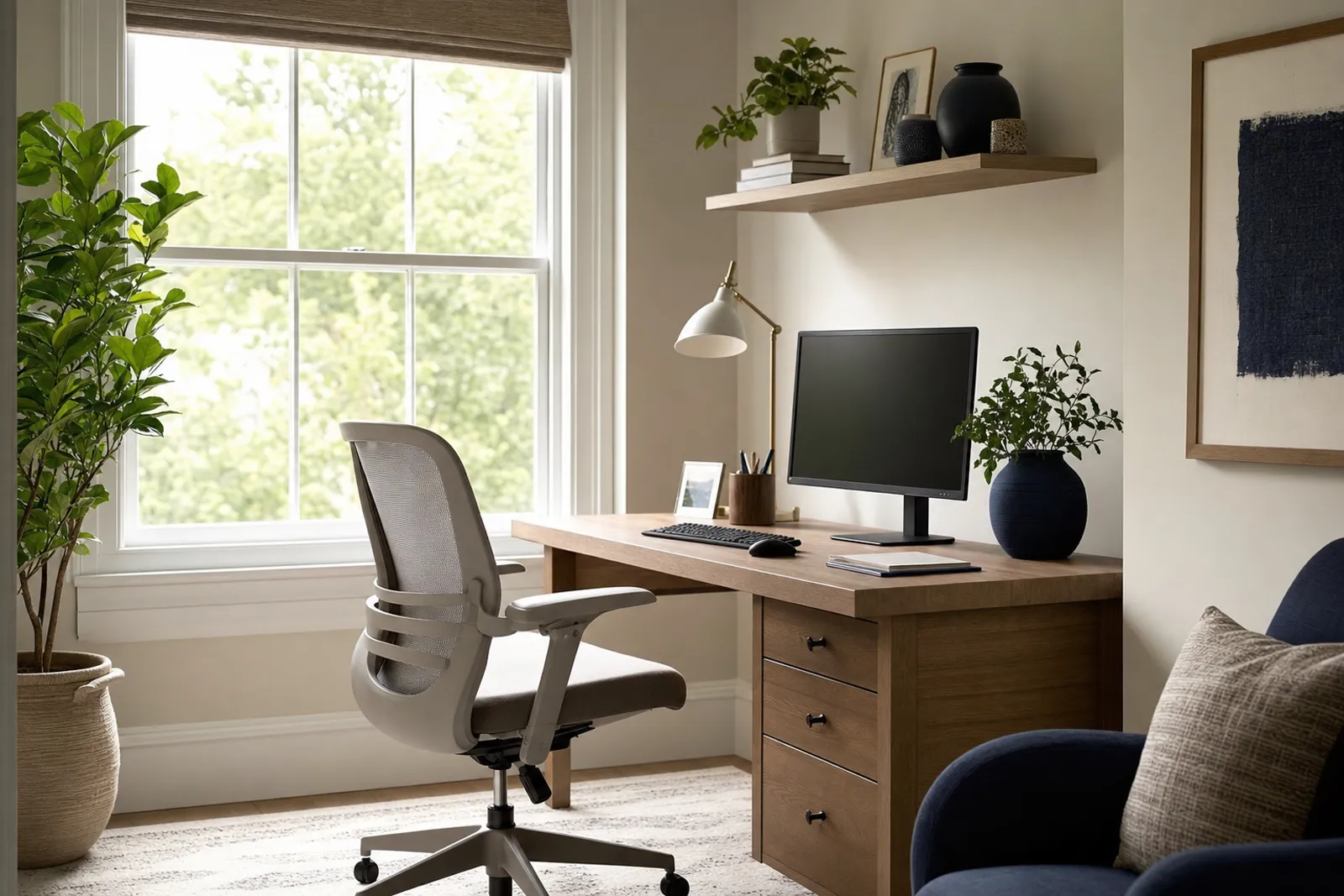 Home office set up for a remote professional