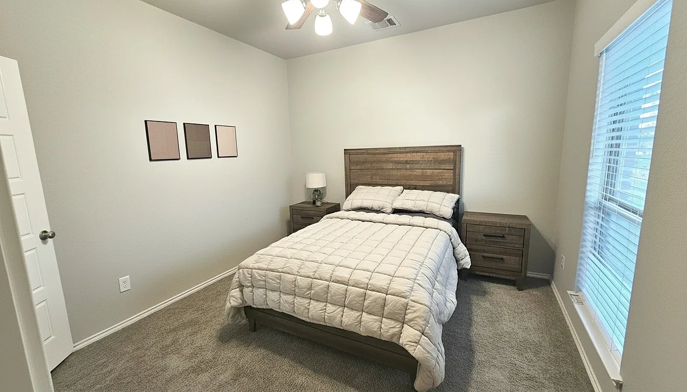 Furnished secondary bedroom at Aggie Run